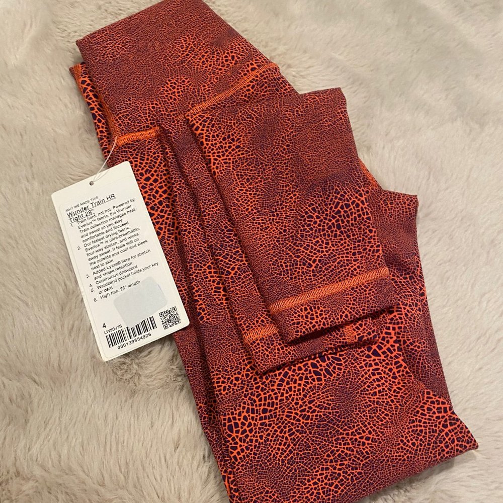 Lululemon Wunder Train High-Rise Tight 28" Size 4 HALOWEEN colors